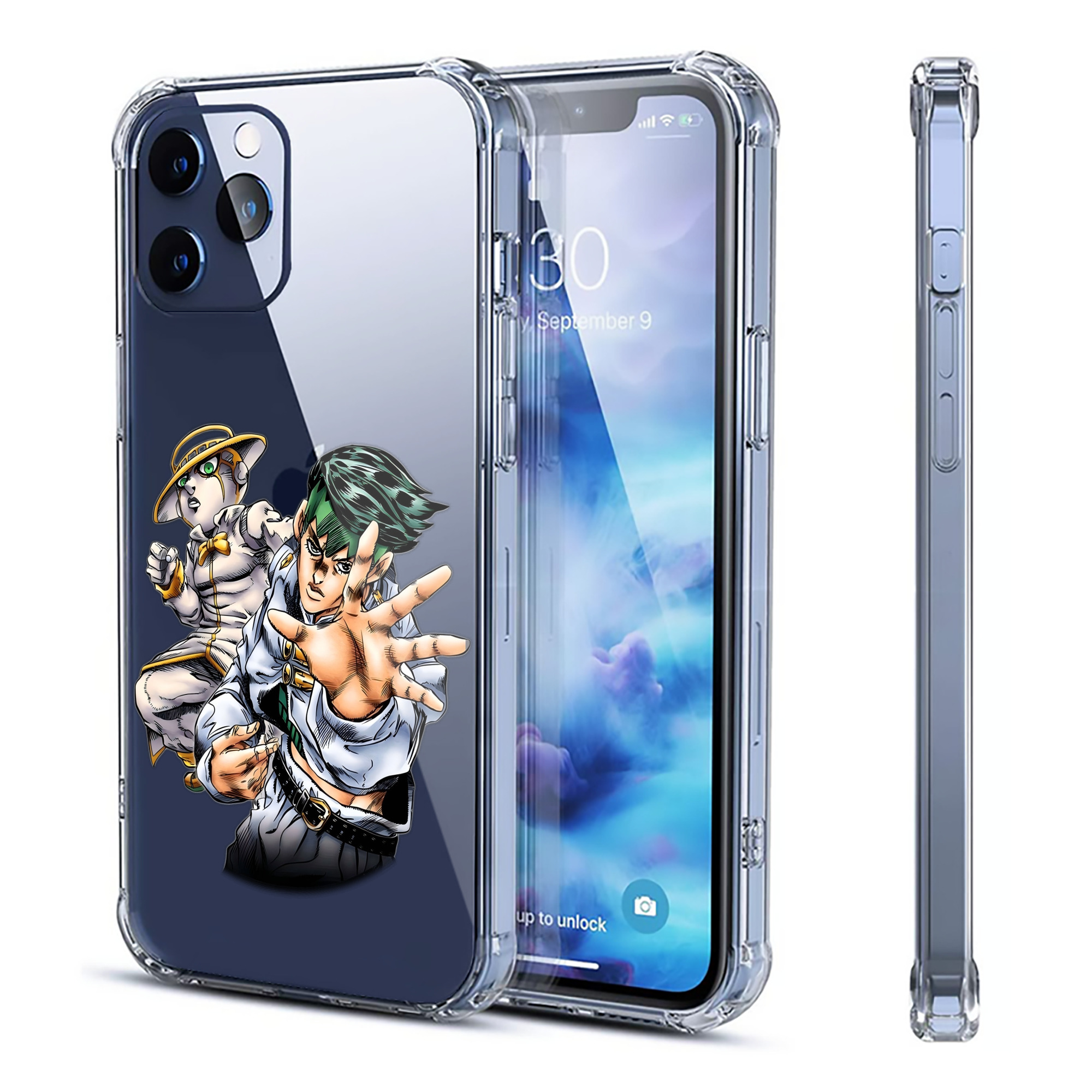 （画像用） ジョジョの奇妙な冒険 岸辺 露伴（きしべ ろはん） JoJo's Bizarre Adventure Rohan Kishibe 【iPhone 12シリーズ対応】透明スマホケース（クリアソフトケース）